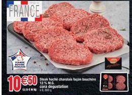 FRANCE  Steakhaché charolais façon bouchere 12% M.G. cora degustation  