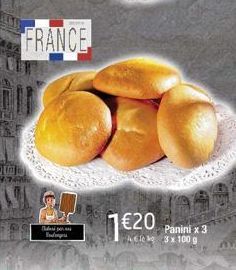 FRANCE  4745  1 €20  99  Panini x 3 3 x 100 g 