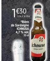 3,94 Ele tre  *Bière  de Sardaigne ICHNUSA 4,7% vol. 33 cl  chnu 1912  ichnusa  SAR 