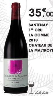 TEAU DE LA MALTRO Santenay 1 Cra  Co  2025-2026 