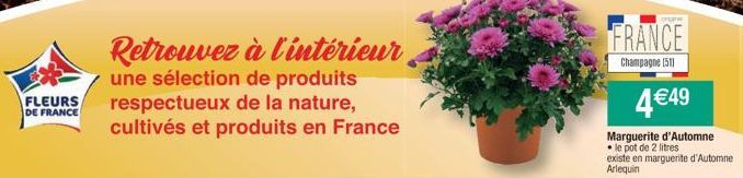FLEURS DE FRANCE  Retrouvez à l'intérieur,  une sélection de produits respectueux de la nature, cultivés et produits en France  onane  FRANCE  Champagne (51)  