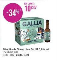 bière blonde Gallia