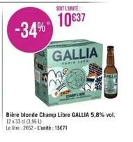 bière blonde gallia