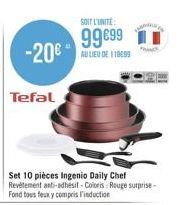 -20€  Tefal  SOIT L'UNITÉ  99899  AU LIEU DE 1999  FRANCE 