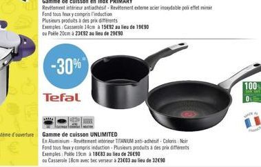 Gamme de cuisson en inox PRIMARY  Revetement intérieur antiadhésit- Revetement exteme acier inoxydable poli effet miroir Fond tous feux y compris l'induction  Plusieurs produits à des prix différents 