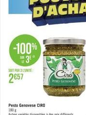 -100%  3E  if  SOIT PAR 3 L'UNITÉ  2657  Ciro  Pesto Genovese  