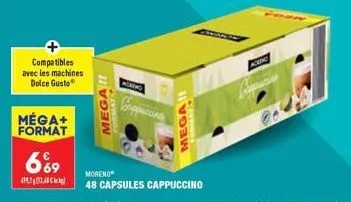 compatibles avec les machines dolce gusto  méga+ format  6%9  492140  mega!!  corppuccine  mega  acc  marution 