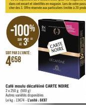 café moulu décaféiné Carte noire