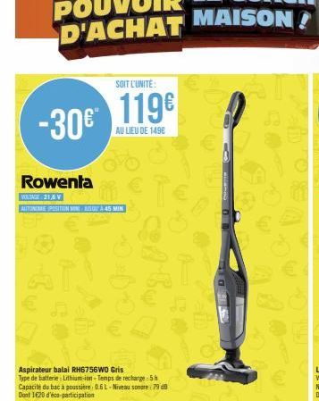 aspirateur balai Rowenta