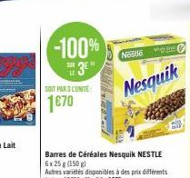 -100%  3E"  SOIT PAR 3 CUNITE:  1€70  LE  Nestle  Nesquik 