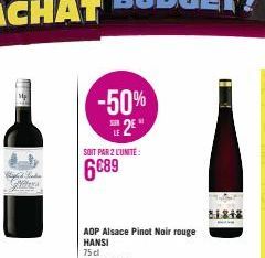 12  Vighed Linda  -50% 2E  SOIT PAR 2 L'UNITE:  6089  ADP Alsace Pinot Noir rouge HANSI  81848 