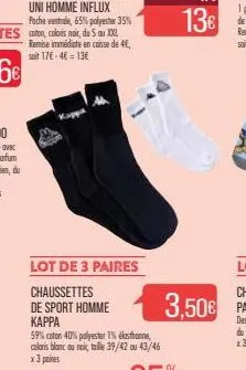 chaussettes de sport kappa