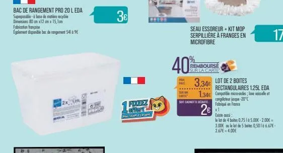 bac de rangement pro 20 leda superposable à base de matière recycle dimensions 80 cm x12 cm x 15,1cm fabrication française  également disponible bac de rangement 541 à 9€  2x  3€  sixe ez offert preef