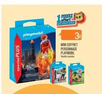 special plus  playmobil  8 pc  1fxxeez offert  1 gre  3€  mini coffret personnage  playmobil variétés sorties  