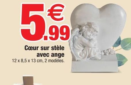 Coeur sur stele avec snge