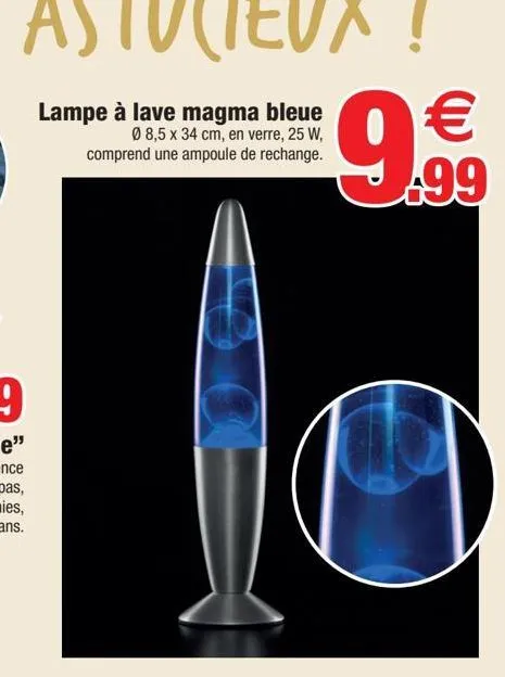 lampe a lave magma bleue