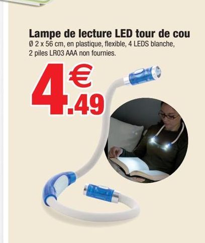 lampe de lecture LED tour de cou