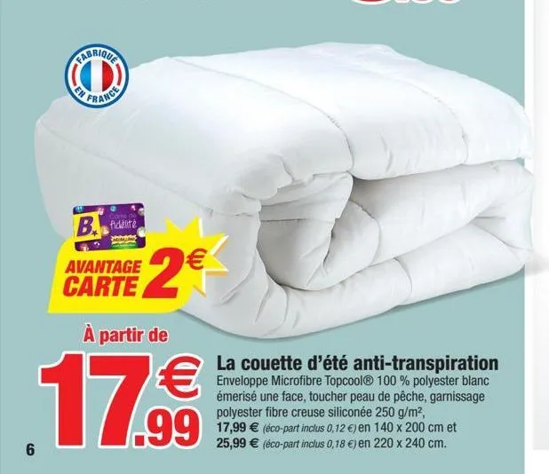 la couette d´ete anti-transpiration