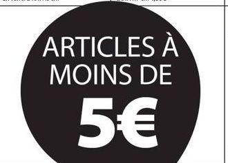 ARTICLES À MOINS DE  5€ 