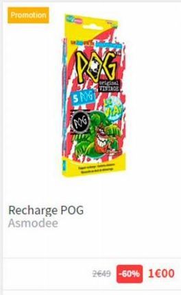 Promotion  57  SNG  POG  Recharge POG Asmodee  original VINTAGE  2649 -60% 1€00 