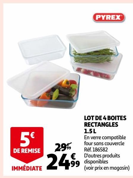 LOT DE 4 BOITES RECTANGLES 1.5 L