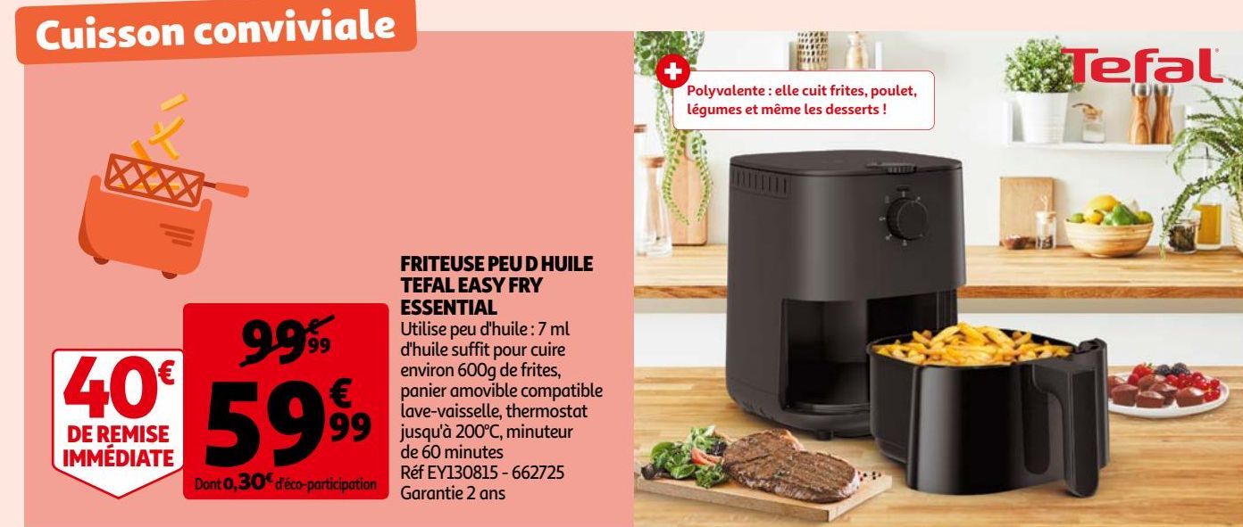 FRITEUSE PEU D HUILE TEFAL EASY FRY ESSENTIAL