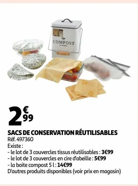 sacs de conservation réutilisables