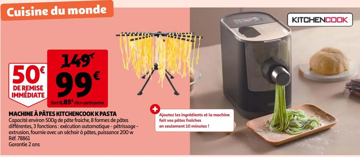 machine à pâtes kitchencook k pasta