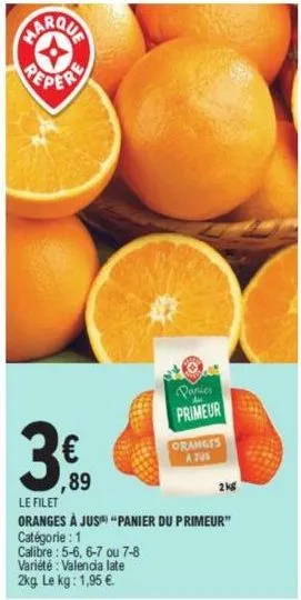 €  89  panier primeur oranges  a tus  2kg 