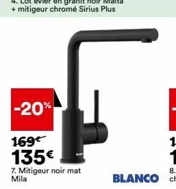 -20%  169€ 135€  7. mitigeur noir mat mila 