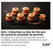 800368 bouchées au bloc de foie gras de canard et compotée de pommes aaspbe tic  deco  la 3-10  9,99€ 