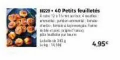 80229-40 petits feuilletés acare 12 a 15 aface  www  do letal  pie  la  lekg 1450  of par une  340  4,95€ 