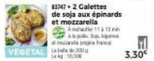 83747-2 Galettes  de soja aux épinards et mozzarella  Anche 11 13  den jog fra  3,30€ 