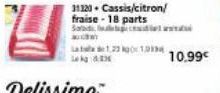 31120. Cassis/citron/ fraise 18 parts Sabdic  auc  La 1,23 110.99€  Lekg: 