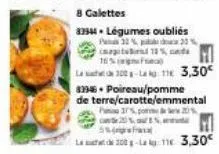 83946. poiresu/pomme  de terre/carotte/emmental pa 17% pom 20%  5%  l2-l11 3,30€ 