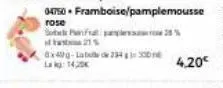 04750. framboise/pamplemousse  rose  sol panfle%  21  8x4g-lable de 2 8:00e lag: 14,20 