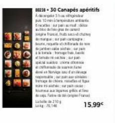 FOD  88238-30 Canapés apéritifs  Adh  ps 10m  Becapand  degraded  jonge francus  deng faste.mualsoளன்மம  sjanse  Norviga  Ice cr  Late 20  na na  pa  b  15,99€ 