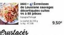 lag: 47.50  crustacés  200  34543  écrevisses  de louisiane sauvages décortiquées cuites 44 à 88 pièces  9,50€ 