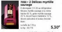 78363.2 délices myrtille sauvage  ad 3.30 maysage  05% 33% fique  dico  ma  la  co  125  5,30€ 