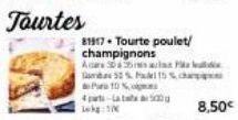 Tourtes  Pa 10%  4 parti-La tala  81917- Tourte poulet/ champignons  Aca 30 s do bald  52% F15 Scarpe 