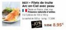 84231 Filets de truite Arc-en-Ciel avec peau Eleven France, the Prisen nature d'artes 245 100 180  100-12,90€  -10% 9.95€ 8.95 
