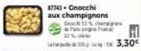 87743- Gnocchi aux champignons  22 %,  53% cherpes  - 3,30 