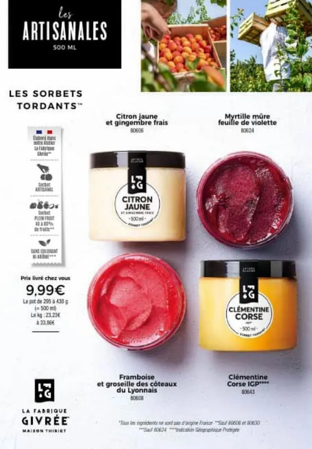 вед artisanales  500 ml  les sorbets tordants™  bab  a  la fabri shri  sarbat artisanal  ebtor  sarbet  plein fr 40 à 80%  san ant  prix livré chez vous  9,99€  le pot de 295 à 430 g (500 ml) lekg:23.