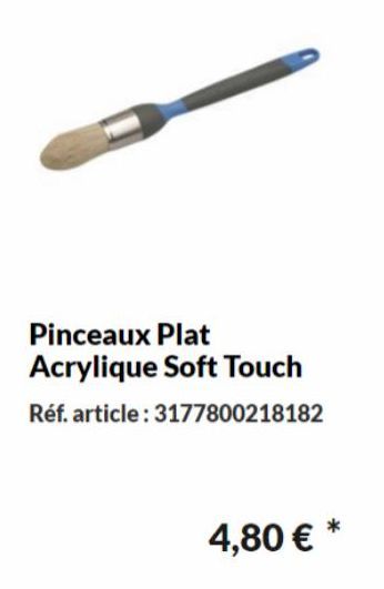 Pinceaux Plat Acrylique Soft Touch  Réf. article: 3177800218182  4,80 € *  offre sur Les Briconautes