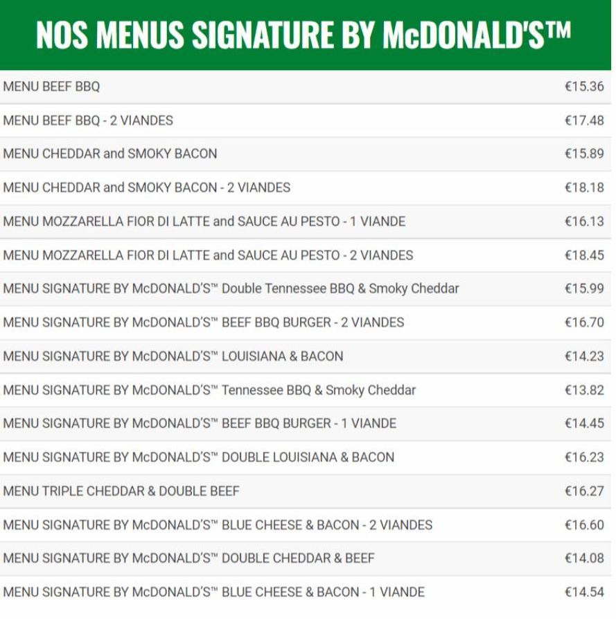 Bacon Signature offre sur McDonald's