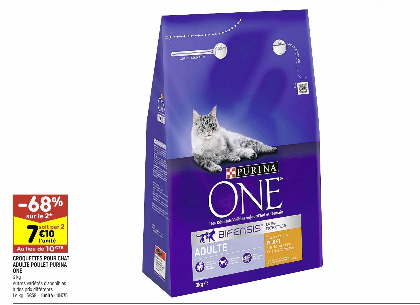 croquettes pour chats adulte poulet Purina one