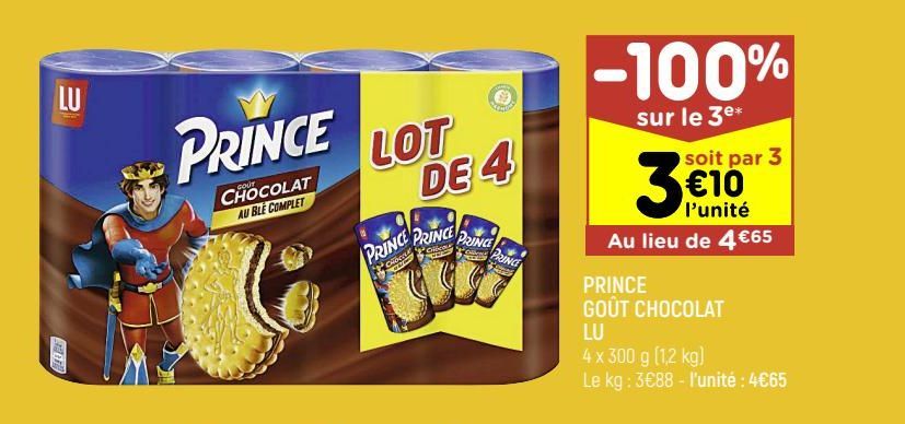 prince goût chocolat Lu