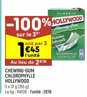 chewing-gums chlorophyle hollywood