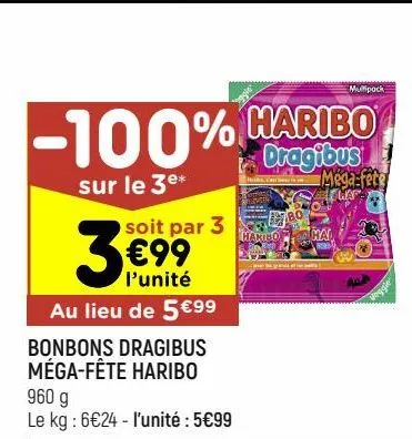 bonbons dragibus mega-fête haribo
