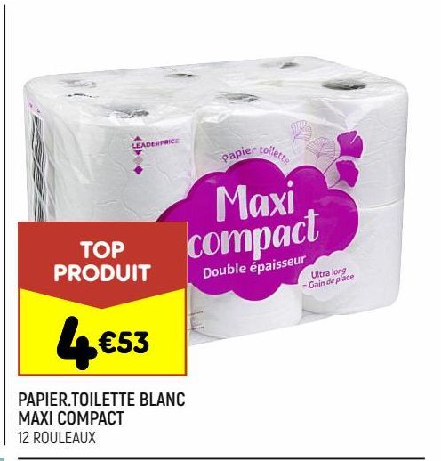 papier toilette blanc maxi compact